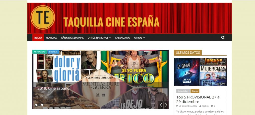 Taquilla Cine España, la web para estar al tanto de la recaudación de todos los estrenos